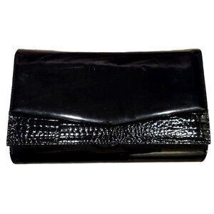 Vintage Lyrella NWT Black Patent Leather Faux Alligator Crossbody Purse